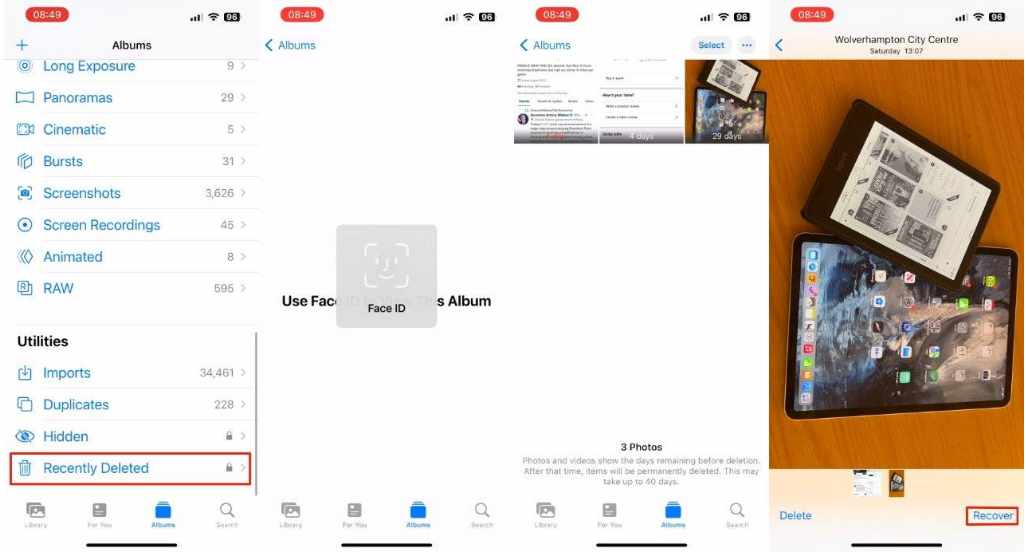 云阳苹果14维修分享 iPhone14 上恢复已删除的照片 