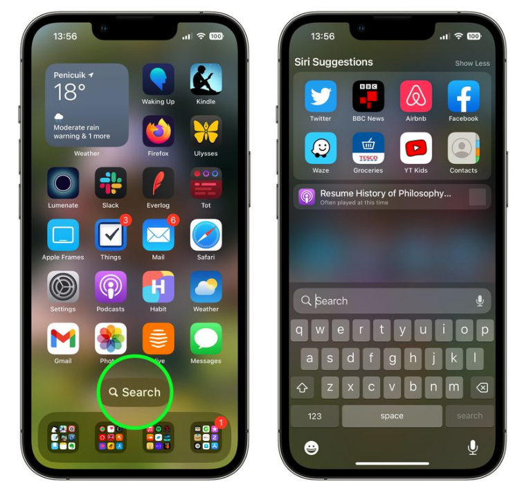 云阳苹果手机维修分享升级到 iOS 16 后，如何删除主屏幕上的搜索按钮 